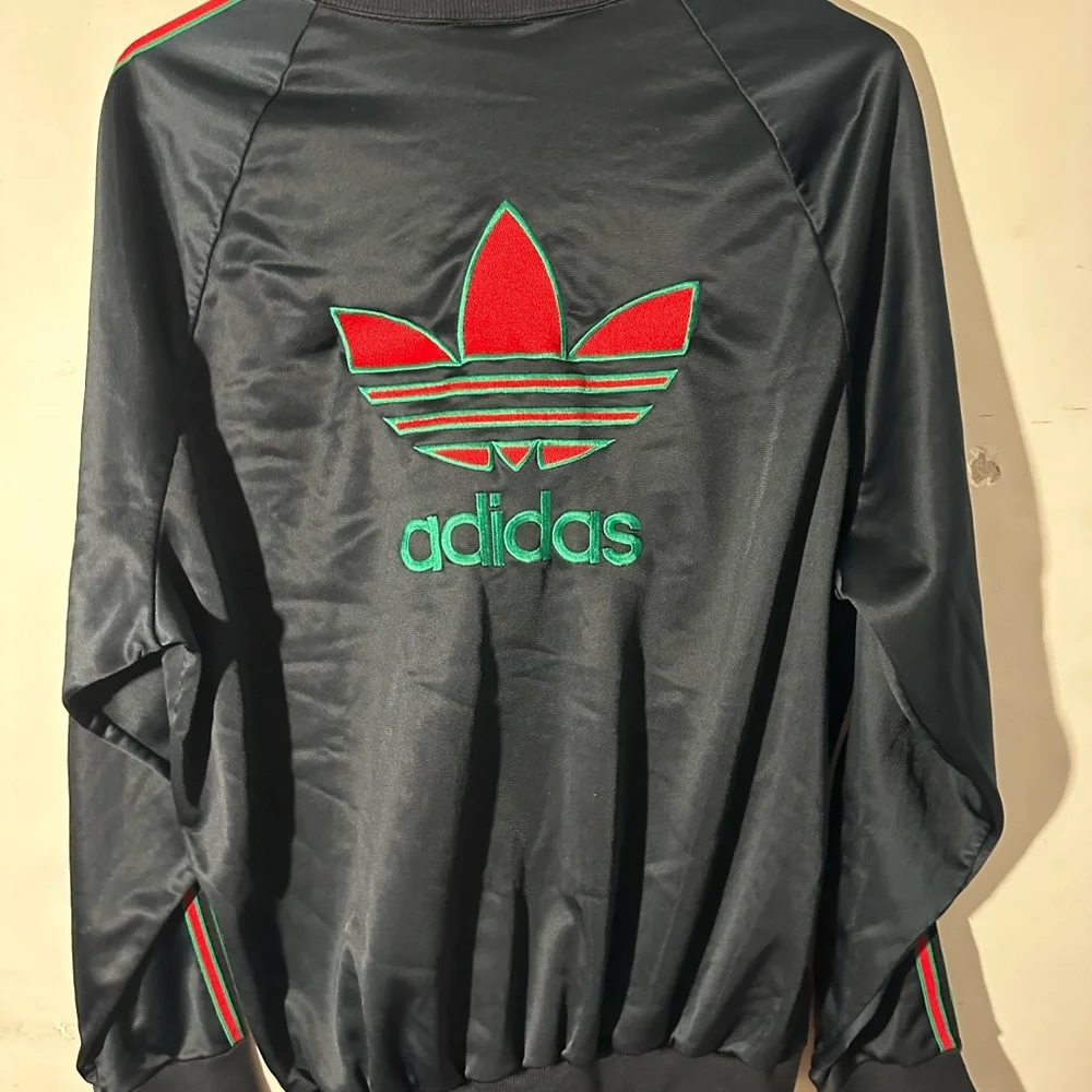 Vintage Adidas Track Jacket Men’s L USA Made Black Red Green Trefoil 80s 90s - Picture 8 of 10